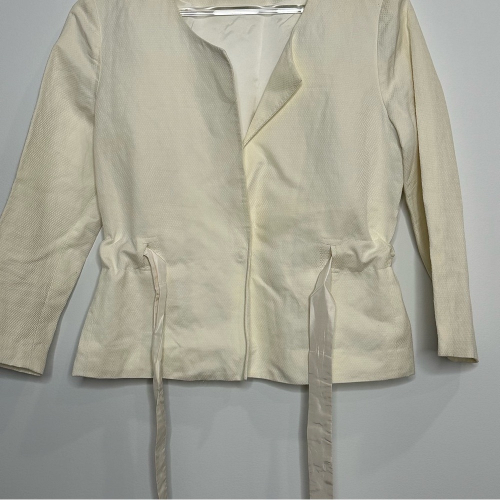 Theory Cream Collarless Jacket - image 3